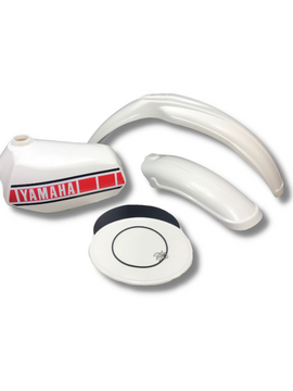 YAMAHA YZ 125D 125E FULL PLASTIC SET (WHITE)