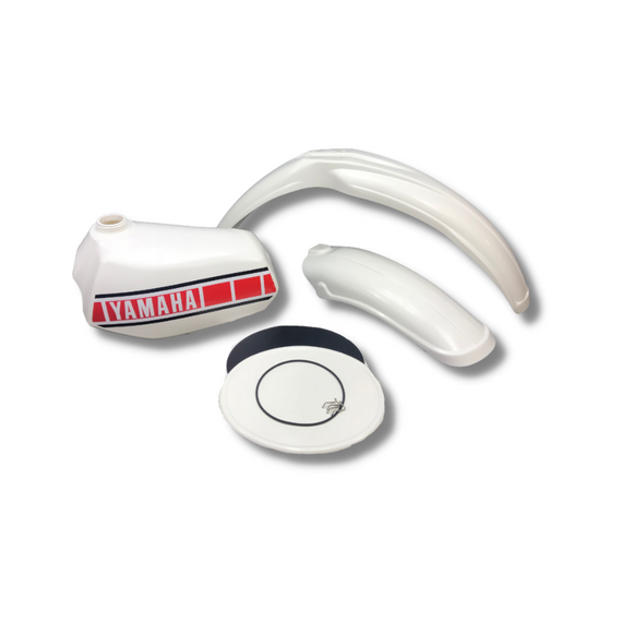 YAMAHA YZ 125D 125E FULL PLASTIC SET (WHITE)
