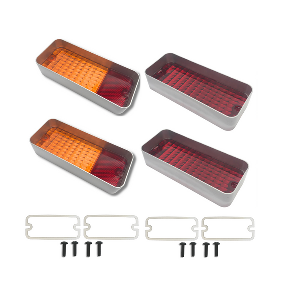 REAR INDICATOR/TAIL LIGHT & BRAKE LIGHT LENS SET (HQ HJ HX) (NOS-H6/7)